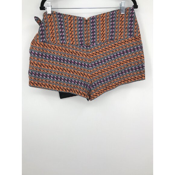 Rachel Roy Textured Cotton Skort Short Gray Orange Size 12 - Picture 4 of 6